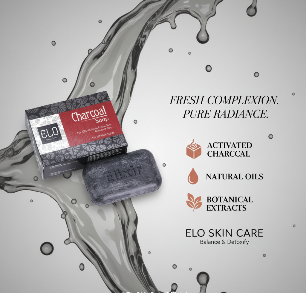 Elo Activated Charcoal Soap | Deep Pore Cleansing & Blackhead Remover
