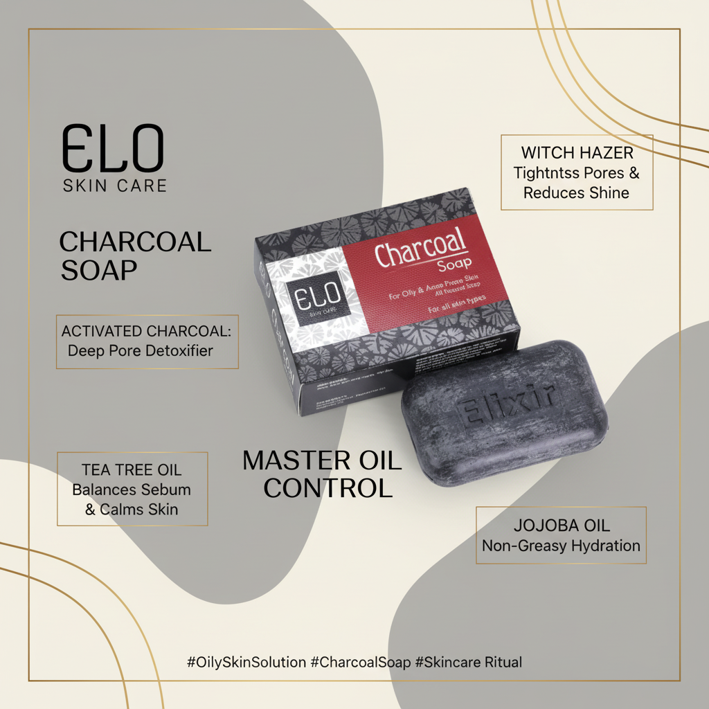 Elo Activated Charcoal Soap | Deep Pore Cleansing & Blackhead Remover