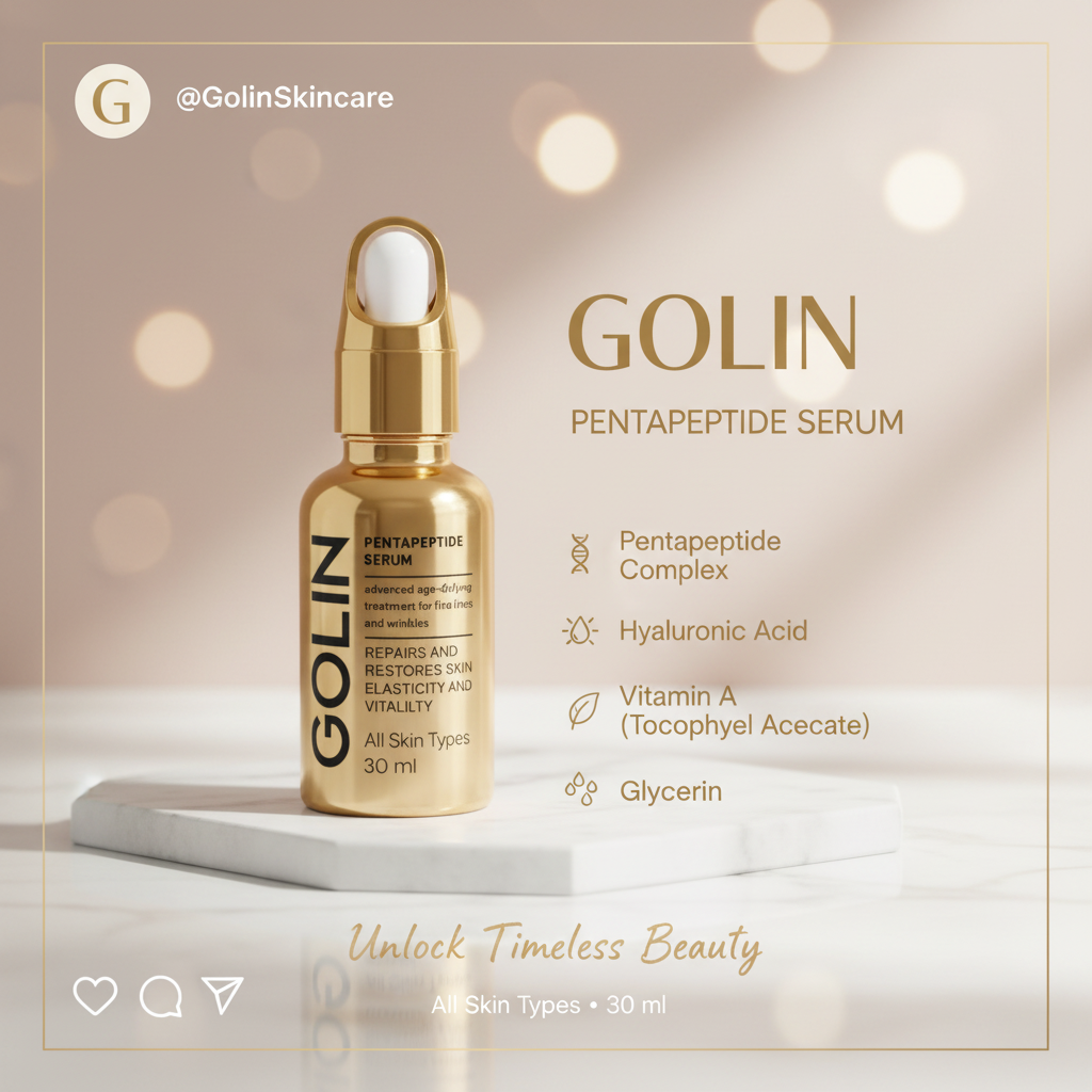 Golin Anti Aging Face Serum | Pentapeptide & Hyaluronic Acid Wrinkle Filler