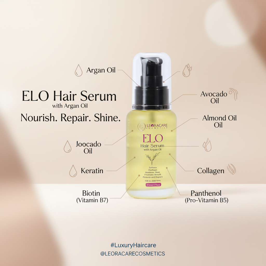 Elo Hair Growth Serum | Argan Oil & Keratin Anti-Frizz Treatment
