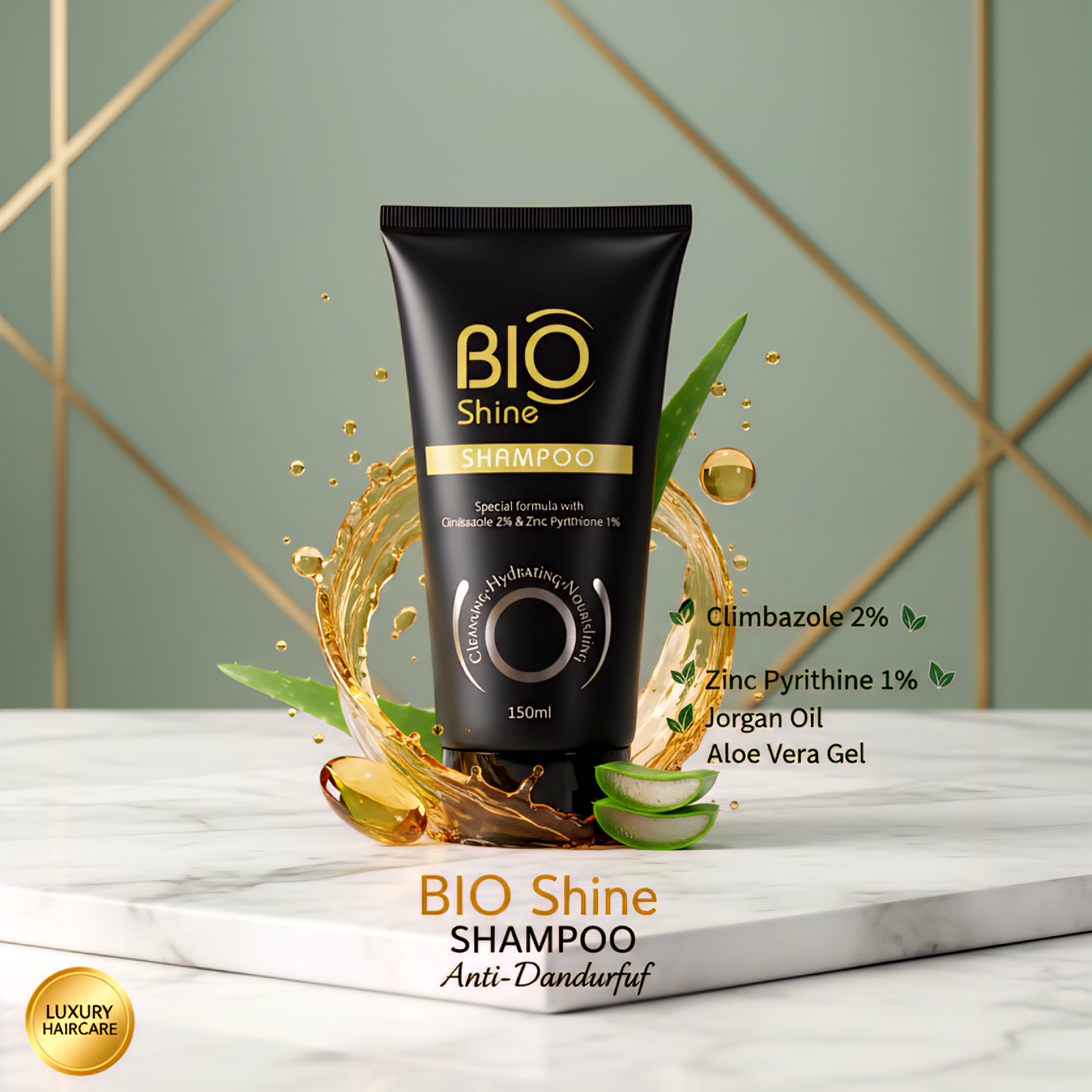Bio Shine Anti Dandruff Shampoo | Zinc Pyrithione and Climbazole for Itchy Scalp