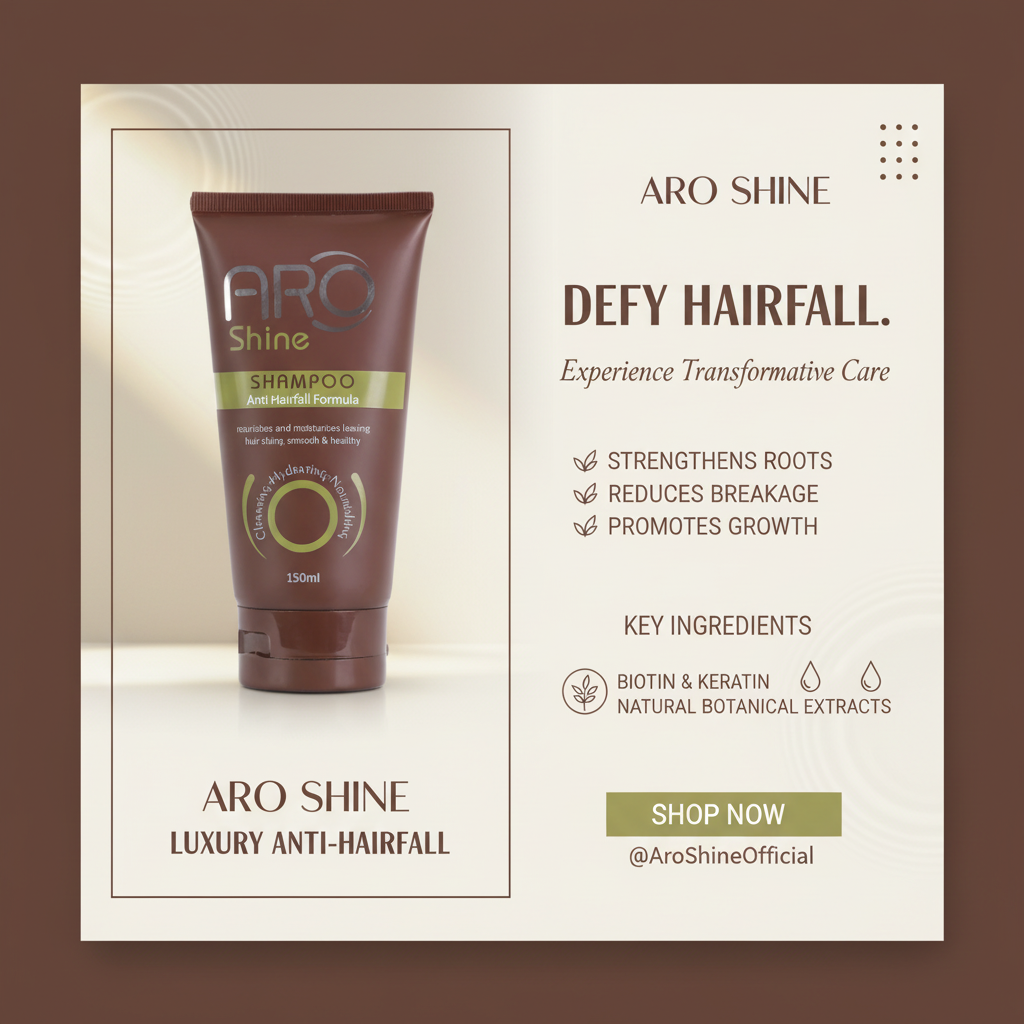 Aro Shine Anti Hair Fall Shampoo | Biotin & Keratin, Sulfate-Free
