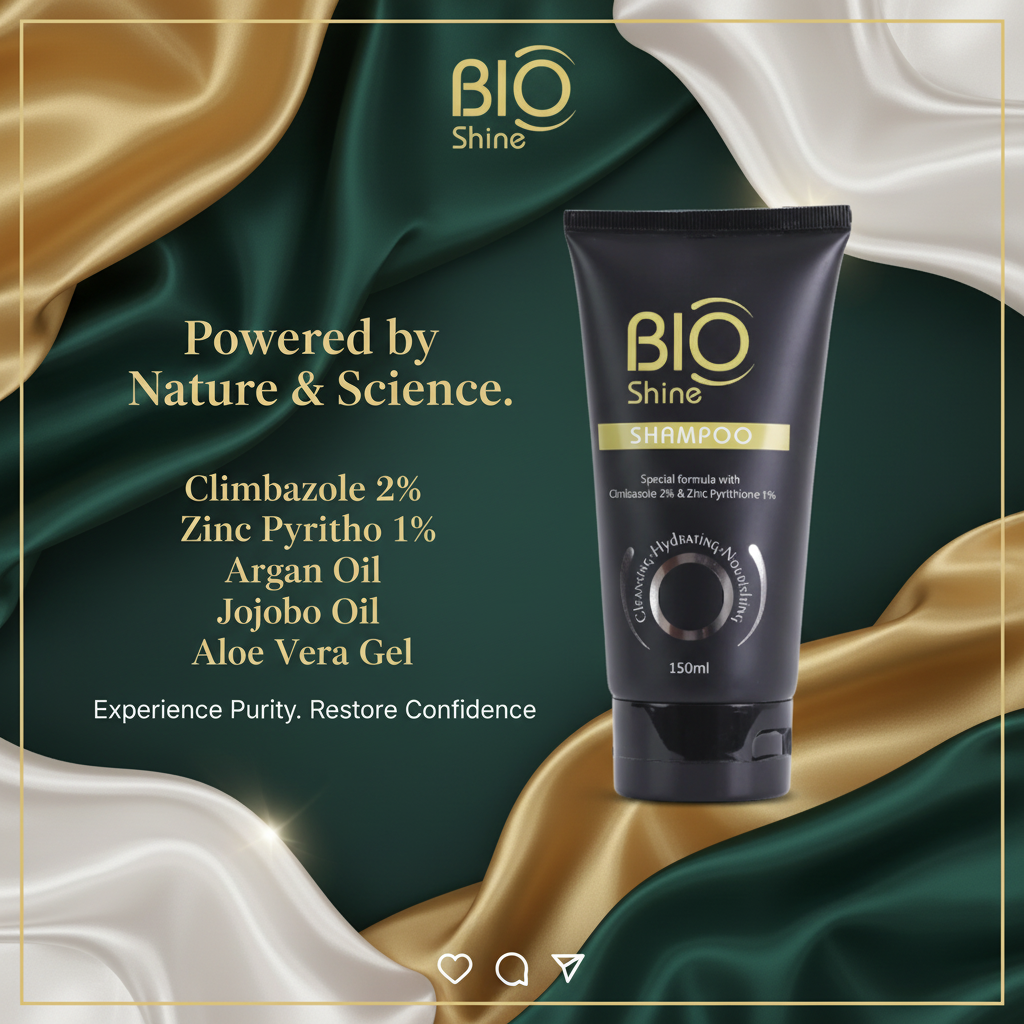 Bio Shine Anti Dandruff Shampoo | Zinc Pyrithione and Climbazole for Itchy Scalp