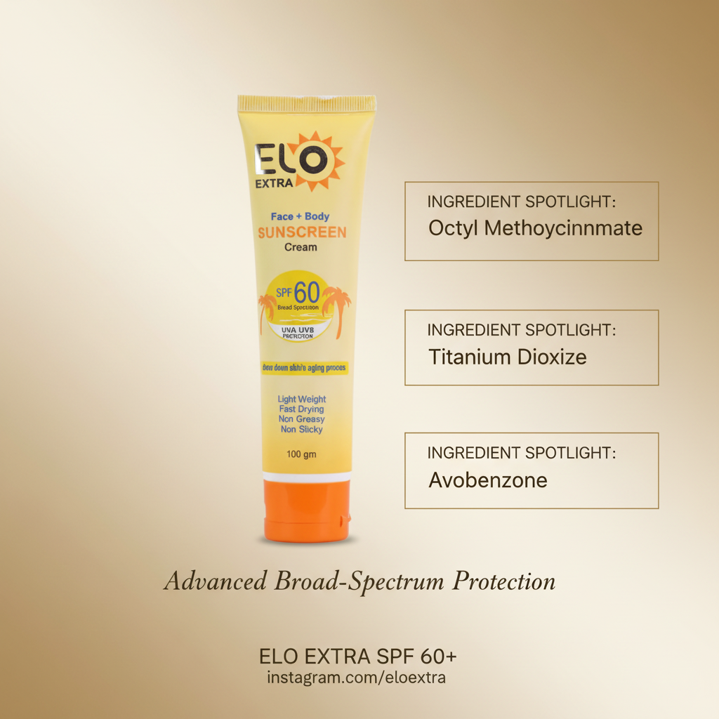 Elo Extra SPF 60 Sunscreen | Broad Spectrum UVA & UVB Protection