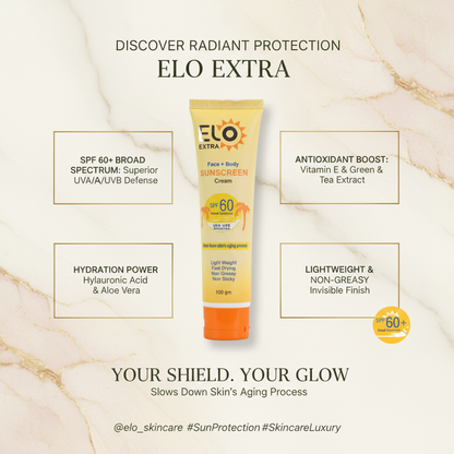 Elo Extra SPF 60 Sunscreen | Broad Spectrum UVA & UVB Protection