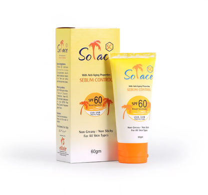 Solace SPF 60 Sebum Control Matte Sunscreen for Oily Skin No White Cast