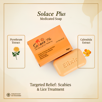 Solace Plus Medicated Soap | Anti-Scabies & Anti-Lice Soothing Bar