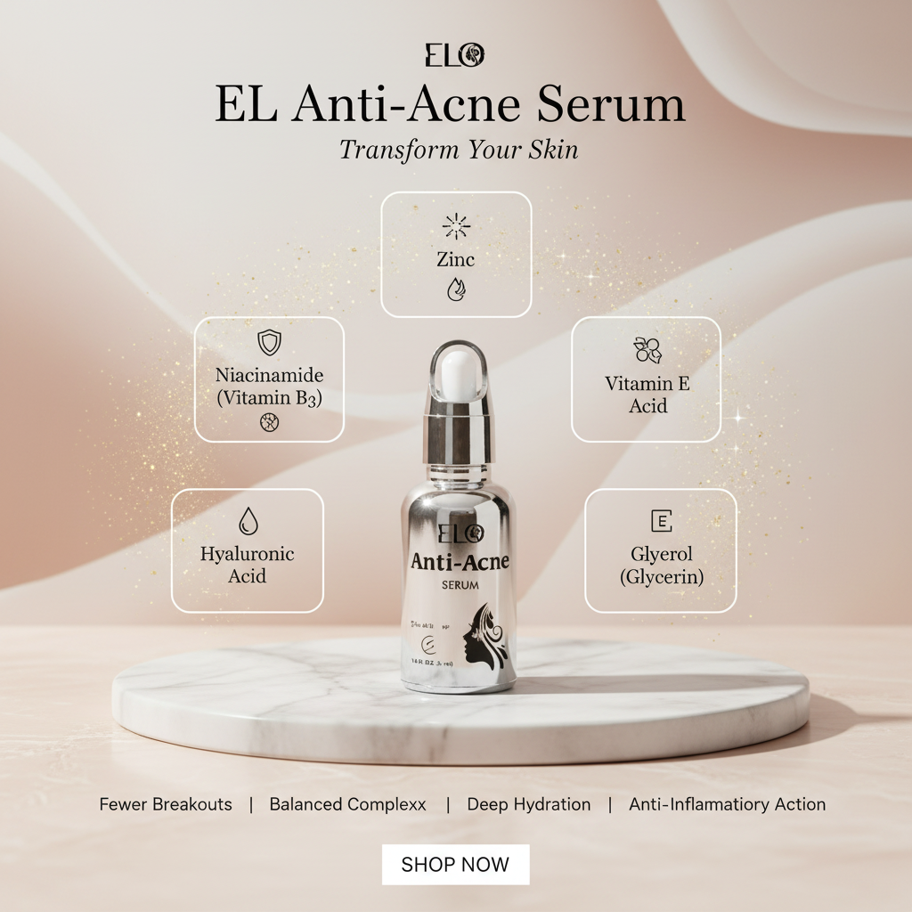 Elo Anti Acne Face Serum | 10% Niacinamide & Zinc Pimple Control