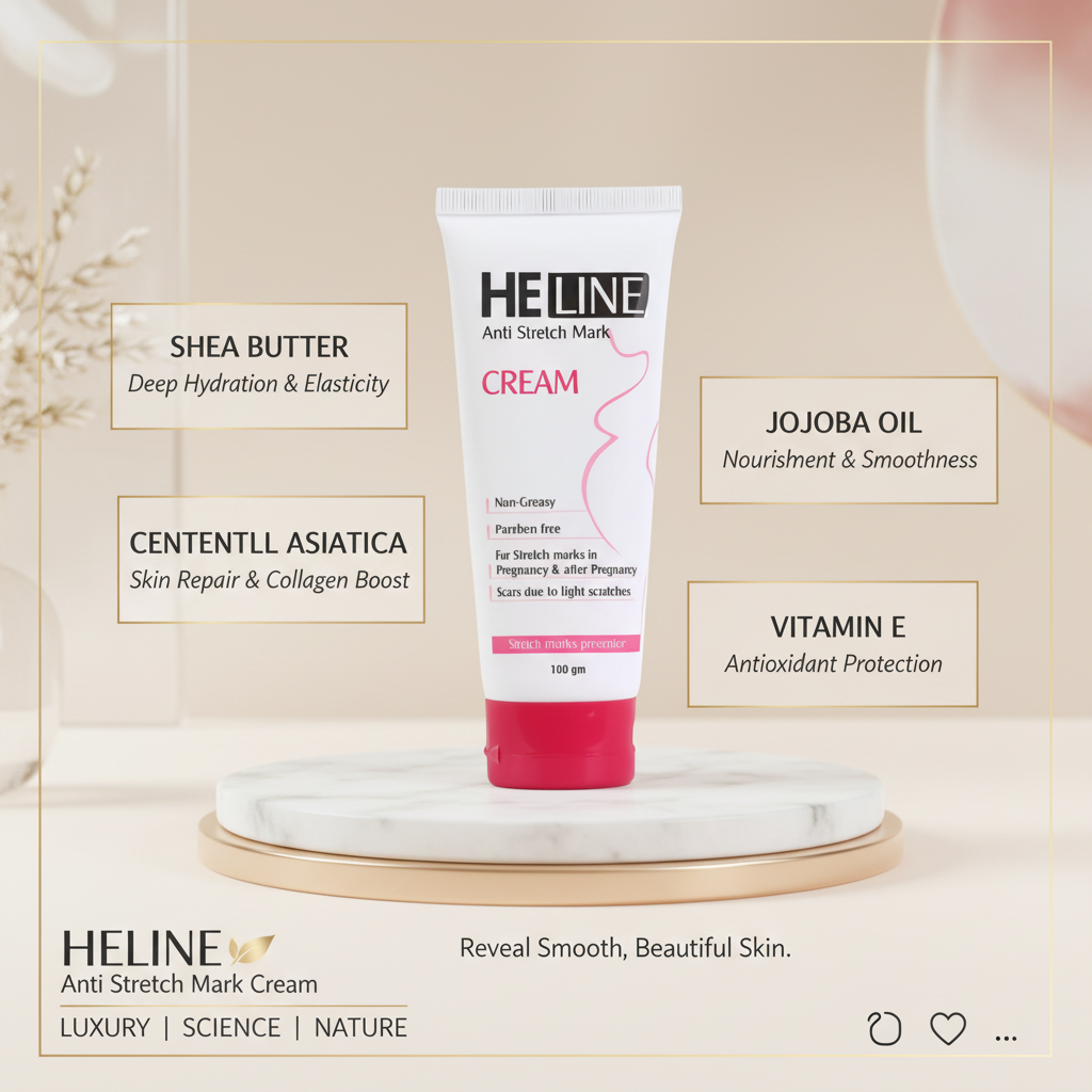 Heline Anti Stretch Mark Cream | Pregnancy Skin Firming & Collagen