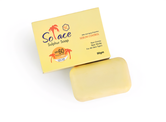 Solace Sulphur Medicated Soap | Acne & Sebum Control Cleansing Bar