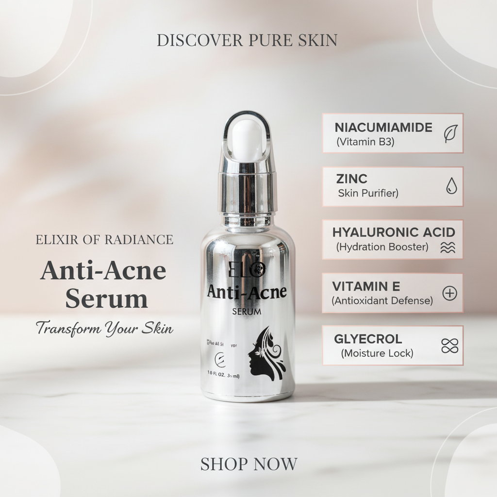 Elo Anti Acne Face Serum | 10% Niacinamide & Zinc Pimple Control